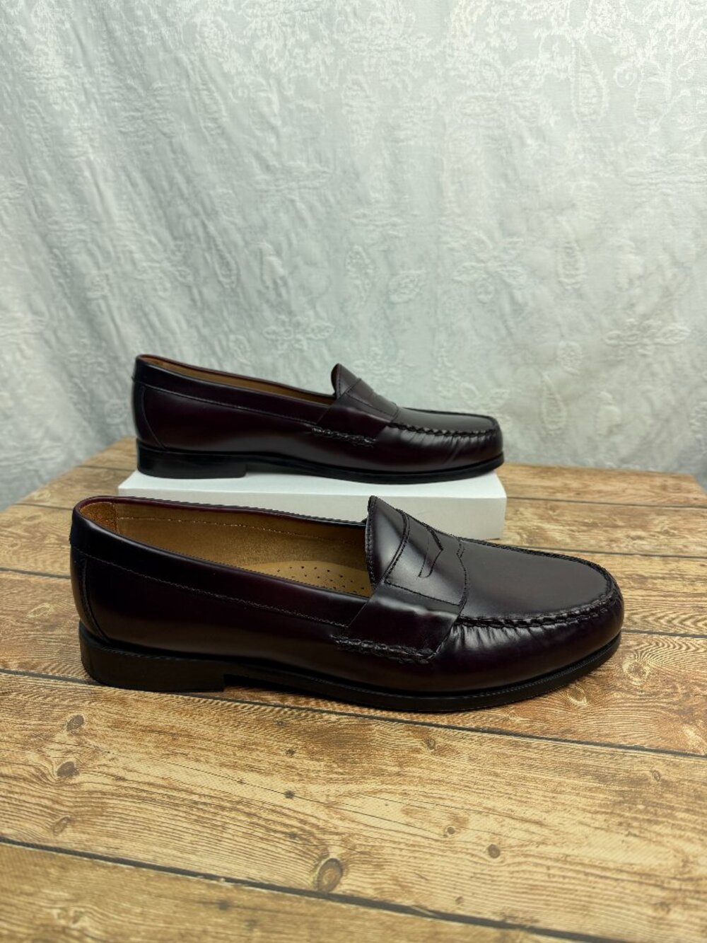Johnston & Murphy Men’s Penny Loafers Burgundy Leather Size 13